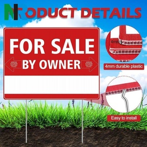 Wholesale Custom UV Printed 4mm <b>Thick</b> PP Material Yard Signs Waterproof Advertising <b>Sheets</b> with H Stake Cut to Size - Product Image 5