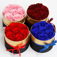 Rose éternelle véritable préservée - Longue durée (3-5 ans) - Pour la fête des pères et la rentrée scolaire - Coffret cadeau élégant