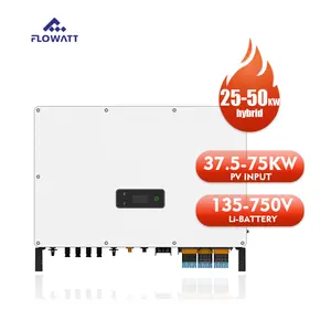 Hoge Kwaliteit Hybride Zonne-Energie Omvormer Op Grid 40K 50K Zonne-Energie Drie Fase Omvormer Voor Industrieel Gebruik