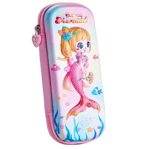 Yahou promotionnel dessin animé 3D sirène boîte à crayons Kawaii EVA fournitures scolaires durables étui à crayons étanche pour les filles