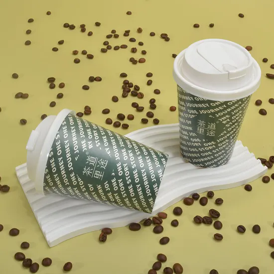 Disposable Custom Printed Paper Cup Double Wall Cardboard Coffee Paper Cups Wholesale Yogurt Ice Cream Dessert Paper Cups