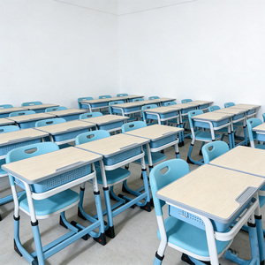 Muebles Escolares, Conjunto de Escritorio y Silla Individual para Estudiantes Universitarios, Conjunto Moderno de Escritorio y Silla de MDF para Niños de Primaria - Product Image 5