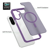 Étui magnétique arrière mat translucide de haute qualité pour Samsung A17 A16 A26, design moderne, coque rigide arrière - Violet