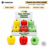 Jouet anti-stress en argile souple et croustillante en forme de poivron TONGXIN, Squishy Kawaii, Squishy mignon, Balle anti-stress, Boutique de balles anti-stress