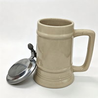 Grande Chope à Bière en Céramique Vintage Grande Capacité avec Décalcomanie, Tasse à Bière en Céramique pour Bar, Logo Personnalisé, Souvenir de Festival, Vaisselle