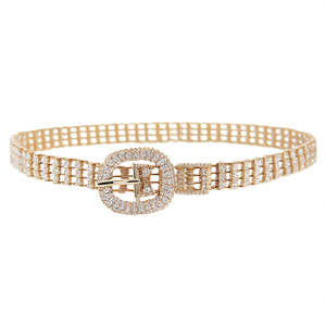 Cintura con Fibbia Quadrata e Strass 2.5*105CM, Accessorio di Moda per Abbigliamento Femminile - Product Image 2