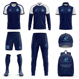 Ensemble d'uniformes de football personnalisés bleu marine et blanc sans manches 2026 – Kit complet maillot, short, chaussettes, survêtement pour chapeau, sac à dos, professionnel - Product Image 1