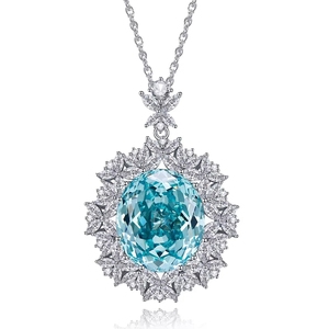 Nuevo Collar con Colgante Ovalado Azul <span class=keywords><strong>Parra</strong></span> de Plata 925 con Circonita 5A de 18*21 mm y Diseño de Ojo, Venta Directa de Fábrica, Joyerí<span class=keywords><strong>a</strong></span> para Bodas 2023 - Product Image 3