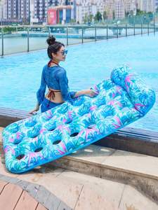 Colchoneta Flotante Inflable de PVC para Adultos, Diseño de Hojas, Gruesa, para Piscina, <span class=keywords><strong>Cama</strong></span> Individual, Ecológica - Product Image 2