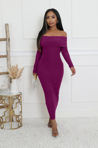 <span class=keywords><strong>Abito</strong></span> Lungo da Donna Sexy con Spalle Scoperte, Maniche Lunghe, <span class=keywords><strong>in</strong></span> <span class=keywords><strong>Maglia</strong></span>, Aderente ed Elegante per Feste - Product Image 5