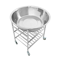 Chariot de mélange professionnel robuste en acier inoxydable pour grandes cuves à farine