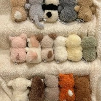 Boneka Hewan Berbulu Keriting Mainan Plush Isi Kapas Hangat & Kapas PP Ukuran 20-30cm Hadiah Ulang Tahun Anak Uniseks