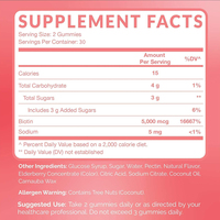 Gummies de Biotine Personnalisables avec Logo, 5000mcg, au Collagène pour la Croissance des Cheveux et l'Éclat de la Peau, Vitamines Beauté Extra Fortes