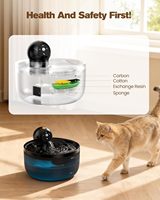 Fontaine à eau pour chat 88oz/2.6L, fontaine à eau sans fil pour animaux de compagnie avec capteur, distributeur d'eau 2600mAh pour chat