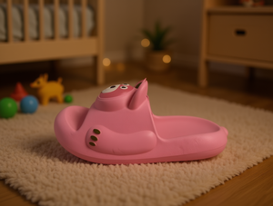 Pantofole Rosa con Faccia di Animale Cartoonesco, Punta Chiusa, Suola Imbottita in EVA, per Tutte le Stagioni, da Indossare in Casa - Product Image 2