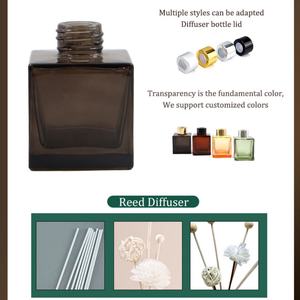 Botella de Vidrio Ámbar Moderna de 50 ml, 100 ml, 150 ml, 200 ml, Difusor de Aroma de Alta Gama, Botella Cuadrada Vacía para Difusor de Aroma, con Caja - Product Image 5