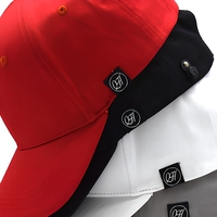 Casquette de baseball unie à 6 panneaux avec étiquette tissée sur le côté