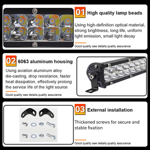 Kit d'enceintes LELANPU, barre lumineuse <span class=keywords><strong>LED</strong></span> auxiliaire extérieure de 8 pouces pour FJ Cruiser, projecteurs tout-terrain pour toit de véhicule utilitaire sport (UTV) - Product Image 6