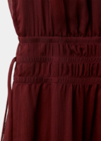 OEM ODM Robe longue bordeaux pour femmes, robe élégante sans manches en mousseline de soie, fabricant de mode sur mesure