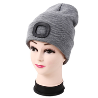 Berretto LED con Luce, Unisex, Caldo Cappello Invernale con Luci, Berretto con Lampada Frontale LED, Cappello Invernale Lavorato a Maglia con Luce Notturna, Torcia