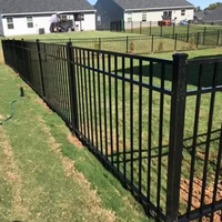 Puerta de acero de valla superior plana para panel de valla de seguridad ornamental de jardín