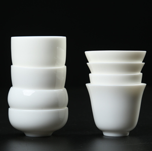 Service à thé Kung Fu en céramique exquise, tasses de maître en jade de graisse de mouton, tasses professionnelles pour la dégustation du thé chinois, cadeau en <span class=keywords><strong>Blanc</strong></span> de Chine - Product Image 2