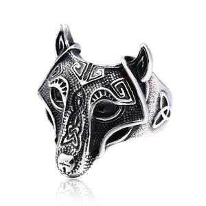 Anillo de Acero Inoxidable para Hombre con Adorno de Martillo de Thor, Runas Futhark Vikingas, Mjolnir, Escudo Nórdico Escandinavo, Venta al por Mayor - Product Image 5