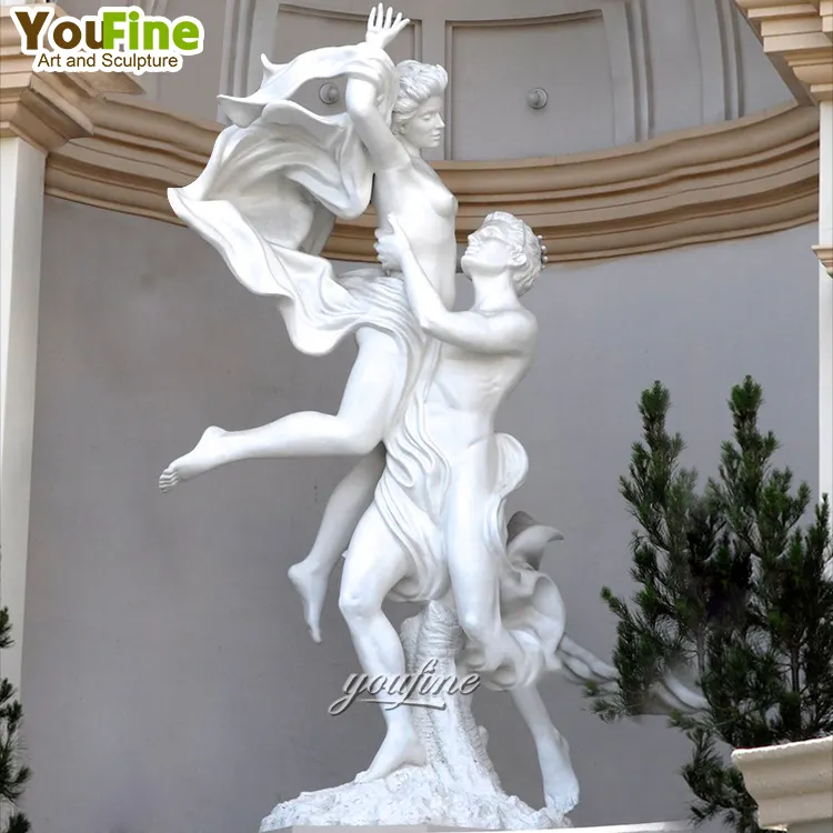 Новый дизайн, сексуальная обнаженная скульптура, белая мраморная статуя женщины и мужчины без одежды