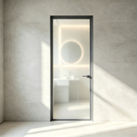 Puerta Corredera de Aluminio de Primera Calidad, Duradera, Ultra Delgada, con Acabado Esmerilado, Privacidad, Impermeable y Resistente a la Oxidación, para Vestidor