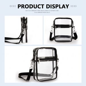Imaiwill MG 1281 Custom New Style <b>Stadium</b>-Approved PVC <b>Screen</b> Printed Crossbody Tote Bag Clear Transparent Purse Men Promotional - Product Image 5