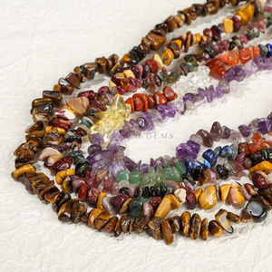 Perles de pierres précieuses en vrac de gravier naturel perles de puces de pierre de calcédoine de jade pour <span class=keywords><strong>collier</strong></span> boucle d'oreille Bracelet faisant des accessoires de bricolage - Product Image 4