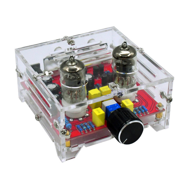XH-A201 6J1 Electron Tube Bile Preamplifier Amplifier Module Class a HIFI Finished Power Amplifier Board With Acrylic Chassis