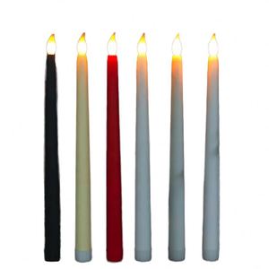 Bougie conique sans flamme 3D à LED scintillante en plastique, fonctionnant sur piles avec télécommande, pour la décoration de mariage, de maison et de cheminée - Product Image 1