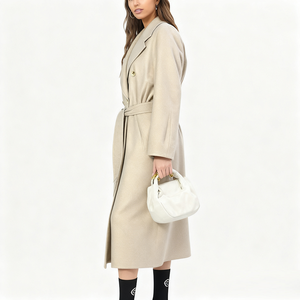 Manteau d'hiver élégant et classique pour dames Vêtements d'extérieur décontractés longs et respirants à lacets en fausse laine Manteau en polyester Ventes en usine pour dames - Product Image 3