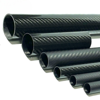 Honor Leichtgewichtiges Großdurchmesser 3K Kohlefaserrohr 50mm-90mm 2 Zoll Außendurchmesser Hochmoduliges Köperrohr Harte Pultrudierte Röhre