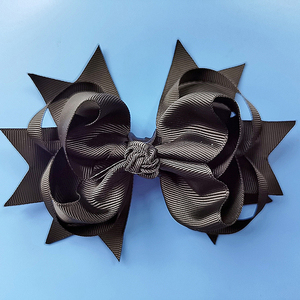 5.5 인치 사용자 정의 화이트 레드 핑크 블랙 다채로운 그로스 그레인 리본 활 머리 클립 귀여운 소녀 Bowknot 머리핀 머리핀 - Product Image 3