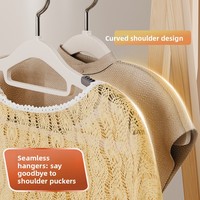 Rutschfester und Verstärkter Nahtloser Kleiderbügel mit Drehfunktion, Geeignet für Trockene und Nasse Kleidung