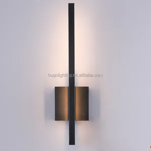 Minimalist Gold And Black Led Bedroom Wall Lights Simple Bronze Indoor Wall Lamps