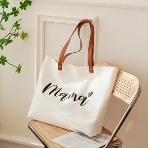 High Quality Portable Canvas Tote <strong>Bag</strong> Large Capacity Letter Pattern Practical Multifunction Trendy Mommy Baby Day Shopping <strong>Bags</strong> - Product Image 1