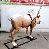 Décoration de Noël, statue de renne de dessin animé grandeur nature animée