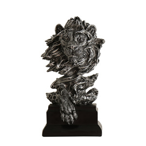 Ornement Tête de Lion en Résine Nordique, Décoration Artisanale Créative pour Salon, Bibliothèque, Meuble TV, Salle à Manger, Cadeau de Pendaison de Crémaillère - Product Image 5
