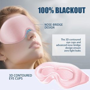 Custom Logo 3D Contoured Fully Blocked <b>Light</b> <b>Sleep</b> Eye Mask Filled Memory Foam Eye Cover Zero Pressure Adjustable Strap Eye Mask - Product Image 4