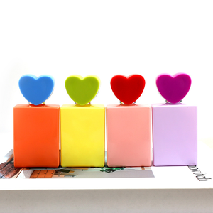 Customizable logo 30ml New Design Colorful Cute square <b>Refillable</b> Glass <b>Perfume</b> Spray Empty Bottle with love Hat - Product Image 1