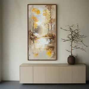 ภาพวาดสีน้ำมันแนวธรรมชาติฤดูใบไม้ร่วง ขนาดใหญ่ วาดด้วยมือ ขายส่งจากโรงงาน ศิลปะติดผนังแบบมินิมอล งานแฮนด์เมด พื้นผิวแบบ 3 มิติ - Product Image 5