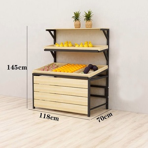 3 Tier trái cây và rau quả hiển thị đứng <span class=keywords><strong>Rack</strong></span> cho siêu thị một mặt hiển thị siêu thị kệ - Product Image 4