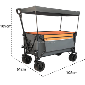 Chariot pliant à baldaquin amovible-Chariot robuste avec <span class=keywords><strong>lit</strong></span> surdimensionné et pli compact - Product Image 3