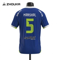 Maillot de football personnalisé par sublimation, bleu roi, séchage rapide, respirant, en maille, pour équipe, vente en gros, directement de l'usine