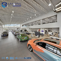 Edificio de Exhibición 4S con Estructura de Acero Personalizada, Salón de Exhibición de Autos Prefabricado con Fachada de Vidrio, Taller Industrial de Acero con Estructura de Celosía
