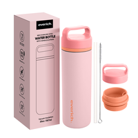 Bouteille d'eau en métal avec paille avec infuseur de fruits Bouteilles d'eau réutilisables