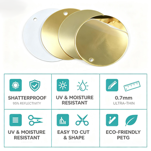 Wholesale Circular PETG Single Sided <b>Mirror</b> Sheet Shatterproof Lightweight Custom Cut Safety Reflective <b>Panel</b> - Product Image 2